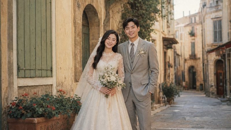 Prompt tạo ảnh cưới AI phong cách vintage