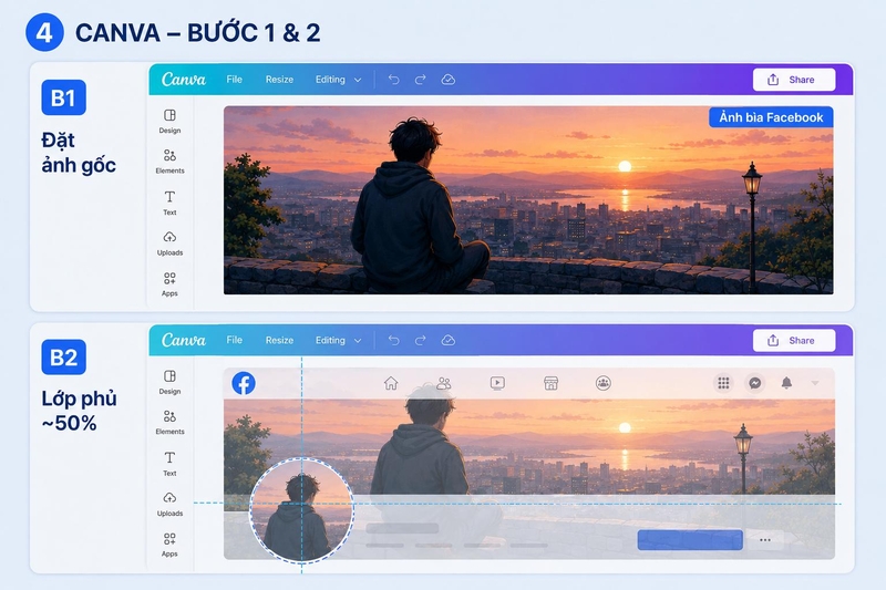 Cách tạo avatar khớp ảnh bìa Facebook ảnh 5