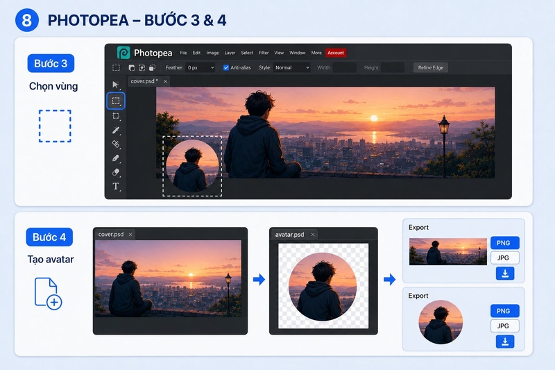 Cách tạo avatar khớp ảnh bìa Facebook ảnh 9