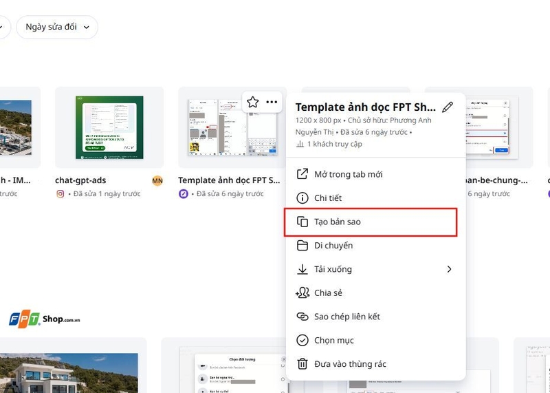 Cách tạo bản sao trên Canva (ảnh 4)
