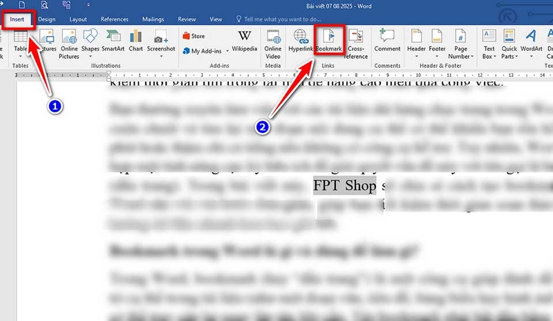 Cách tạo bookmark trong Word - 04