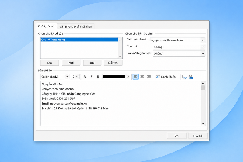 Cách tạo chữ ký trong Outlook 3