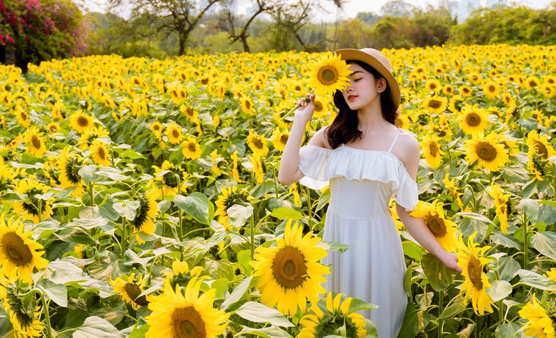 cách tạo dáng chụp ảnh ở vườn hoa