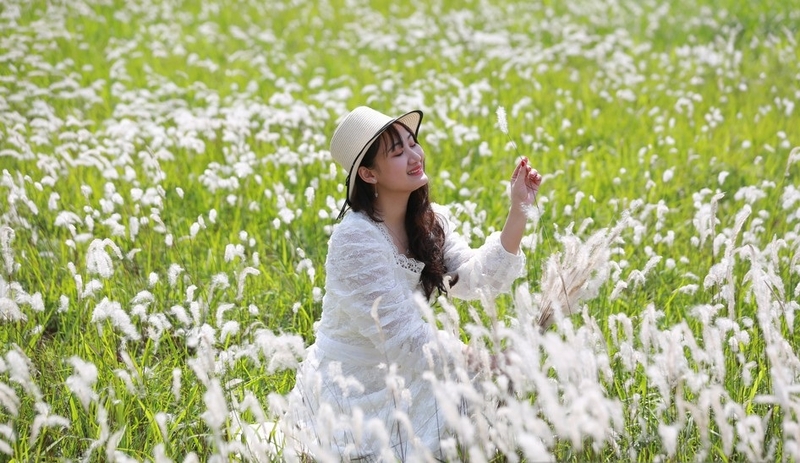 cách tạo dáng chụp ảnh với cỏ lau 6