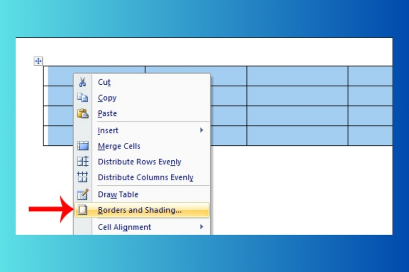 cách tạo đường viền bảng trong word hình 12