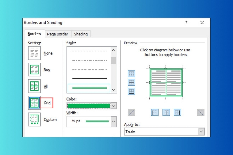 cách tạo đường viền bảng trong word hình 15