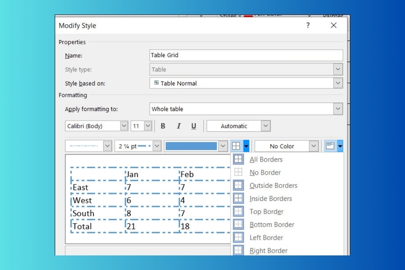 cách tạo đường viền bảng trong word hình 5