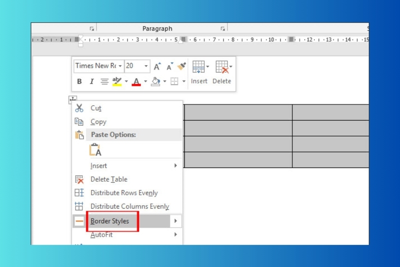 cách tạo đường viền bảng trong word hình 7