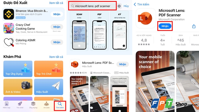 Tải xuống ứng dụng Microsoft Lens: PDF Scanner nếu chưa có sẵn