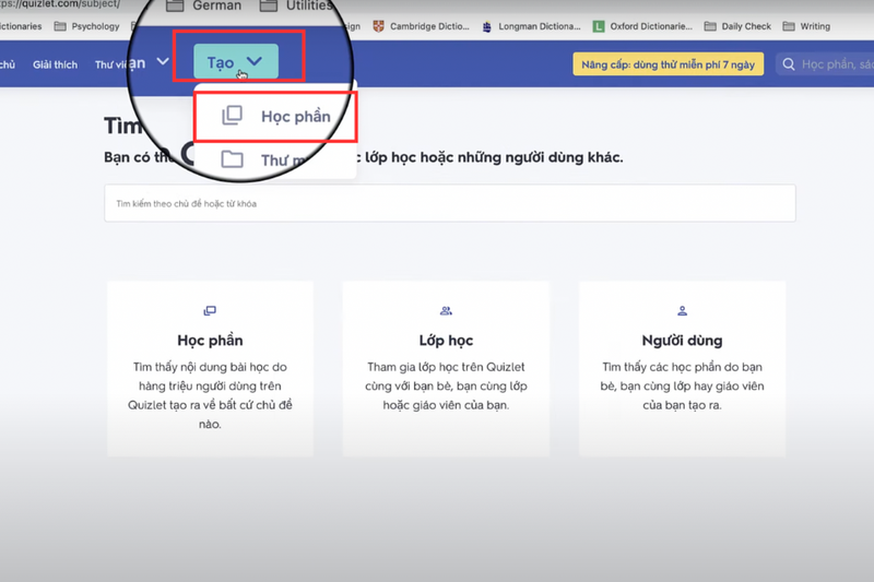 Cách tạo flashcard trên Quizlet (4)