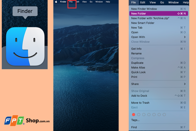 Tạo folder từ menu trên macOS