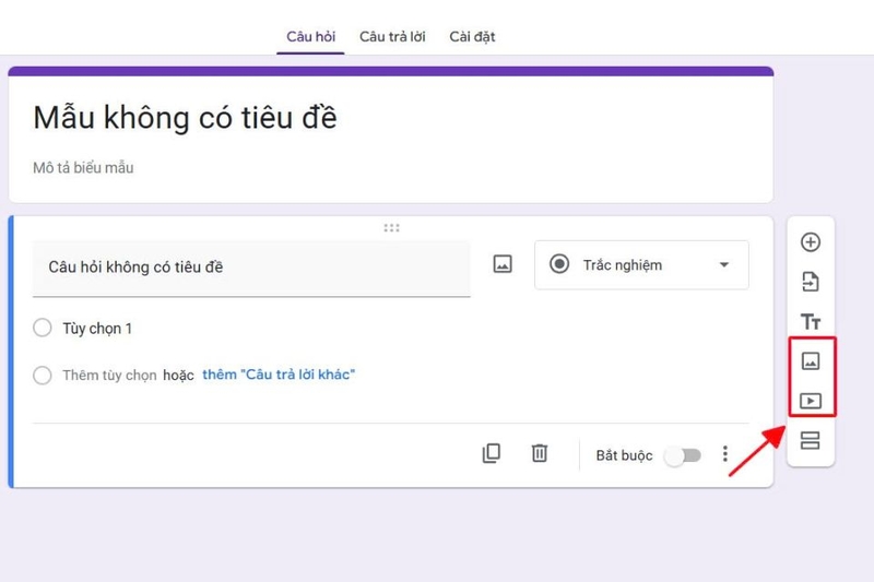 Thêm hình ảnh hoặc video vào biểu mẫu