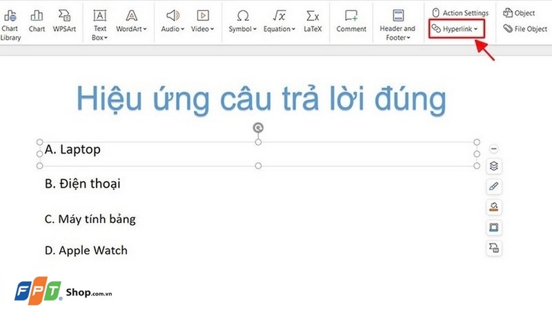 Cách tạo hiệu ứng câu trả lời đúng trong Powerpoint (ảnh 7)