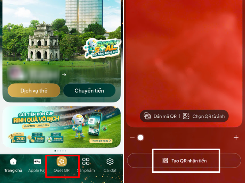 Tạo mã QR BIDV