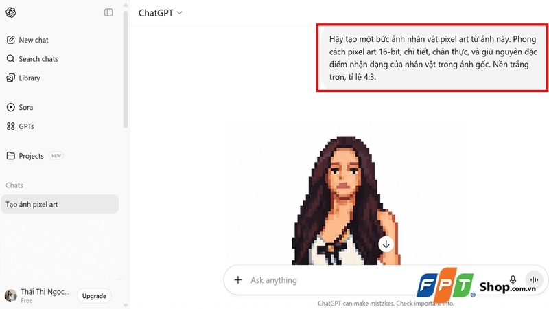 Tải ảnh lên và nhập câu lệnh (prompt) mô tả chi tiết