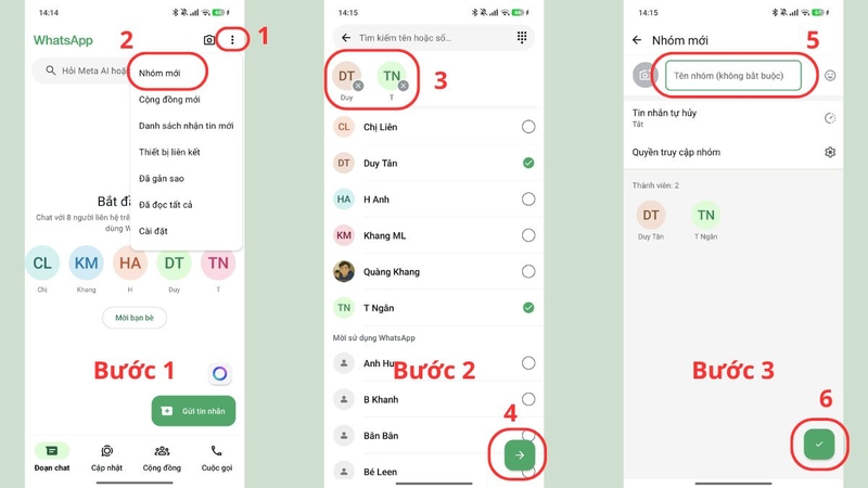 cách tạo nhóm trên WhatsApp 2