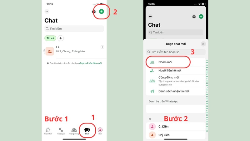 cách tạo nhóm trên WhatsApp 3