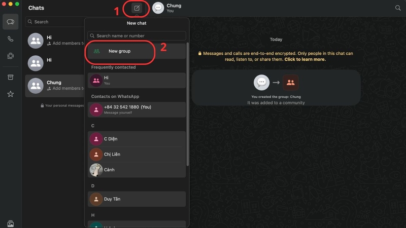 cách tạo nhóm trên WhatsApp 5