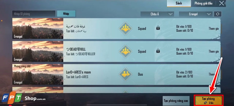 Cách tạo phòng PUBG - 04
