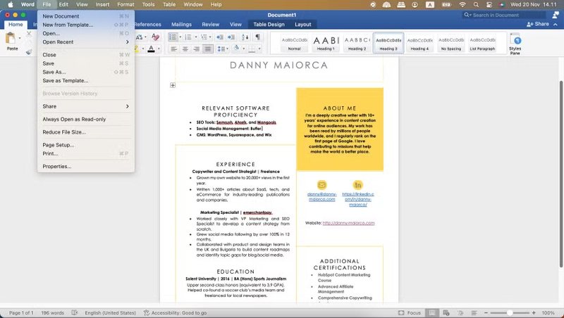 save resume