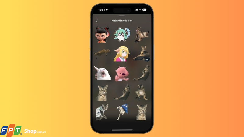 Những sticker này sẽ nằm trong mục Nhãn dán của bạn