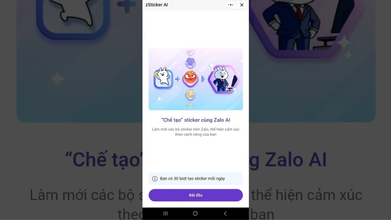 Tổng quan về tính năng zSticker AI trên Zalo