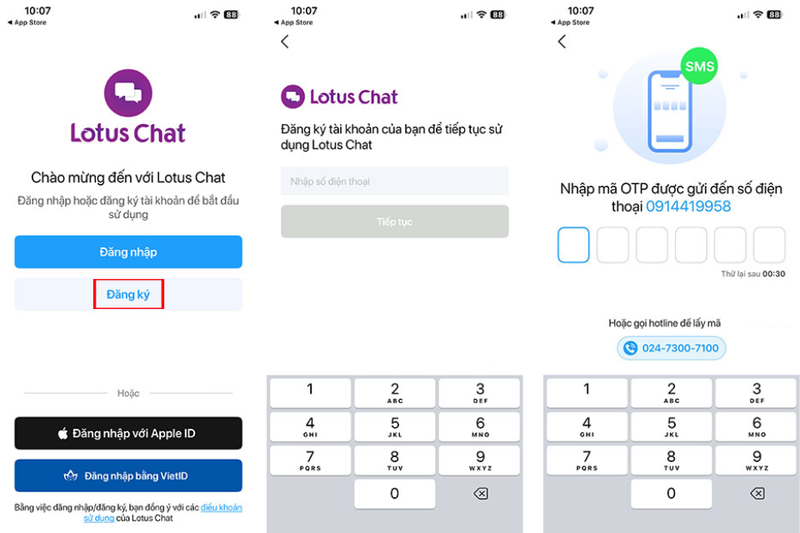 cách tạo tài khoản Lotus Chat (3)