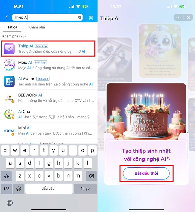 Cách tạo thiệp sinh nhật AI trên Zalo ảnh 1