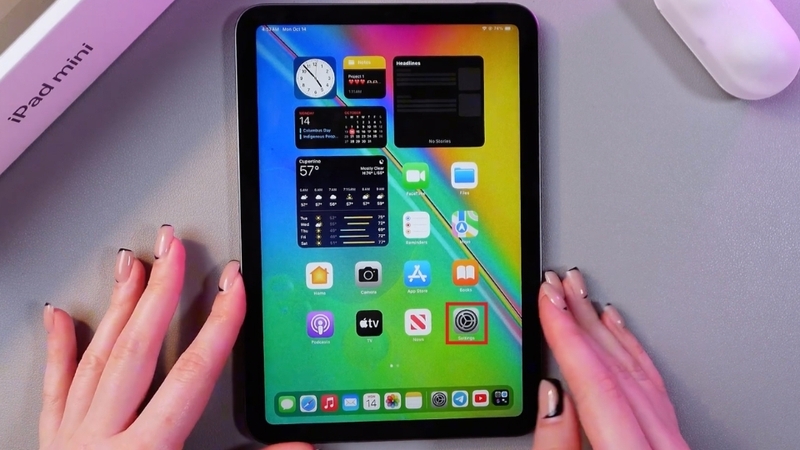 Mở ứng dụng Cài đặt trên iPad