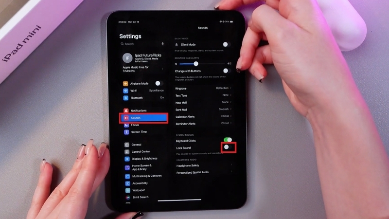 Cách tắt âm thanh khóa màn hình trên iPad
