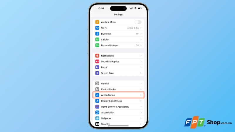 chọn mục Nút tác vụ