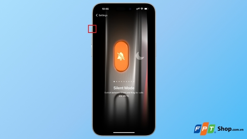 nhấn giữ Action Button để kích hoạt chế độ im lặng