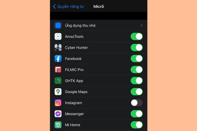 Cách tắt chấm màu cam trên iPhone (7)