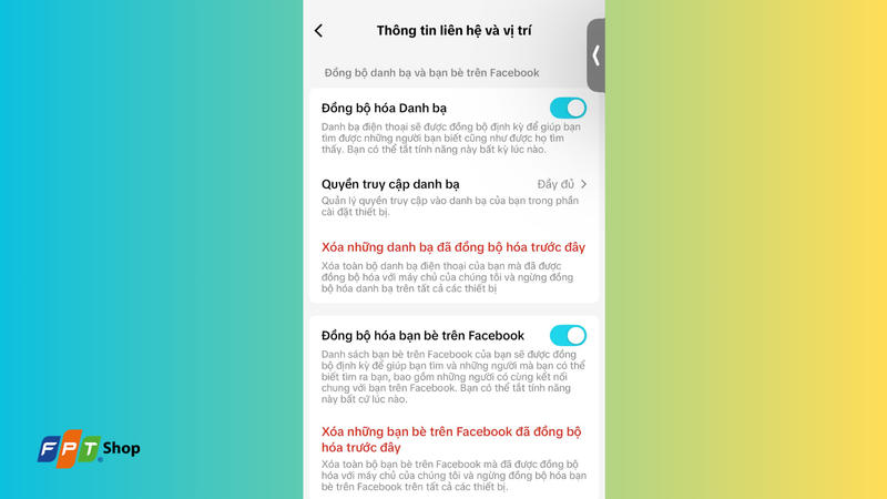 Tắt đồng bộ hóa
