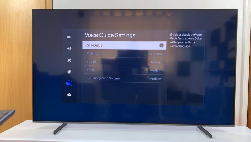 cách tắt giọng nói trên tivi Samsung 7