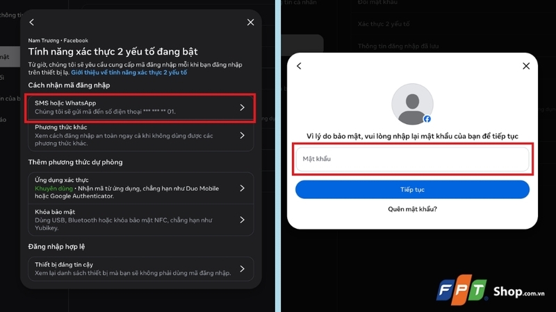 chọn phương thức xác thực