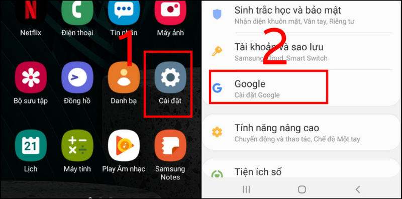 Truy cập vào khu vực quản lý tài khoản Google trên điện thoại
