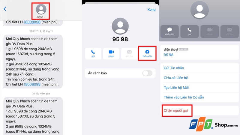 Chặn trực tiếp số điện thoại quảng cáo