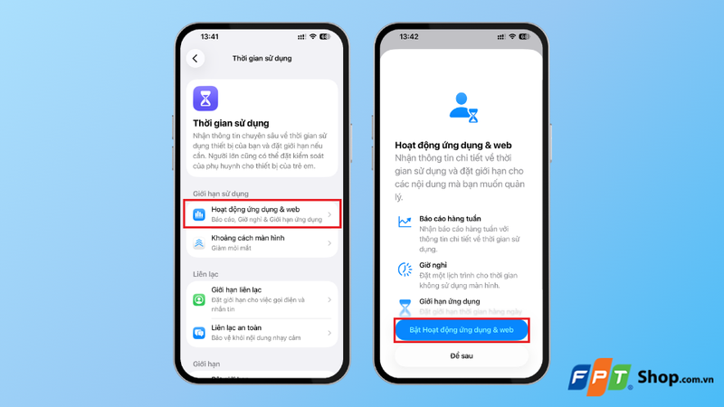 Cách bật lại thời gian sử dụng trên iPhone