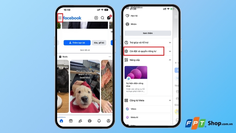 Mở Facebook trên điện thoại