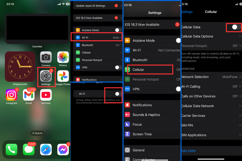 cách tắt thông báo quan trọng về nhà cung cấp trên iphone (2)