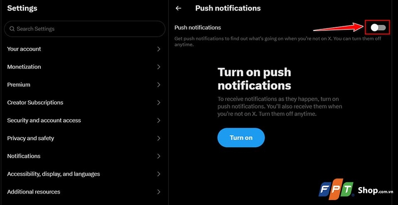 Cách tắt thông báo Twitter - 09