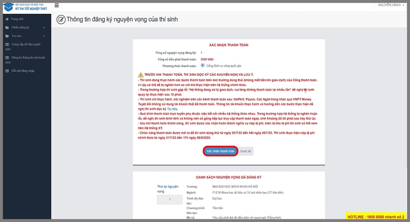 cách thanh toán nguyện vọng hình 4
