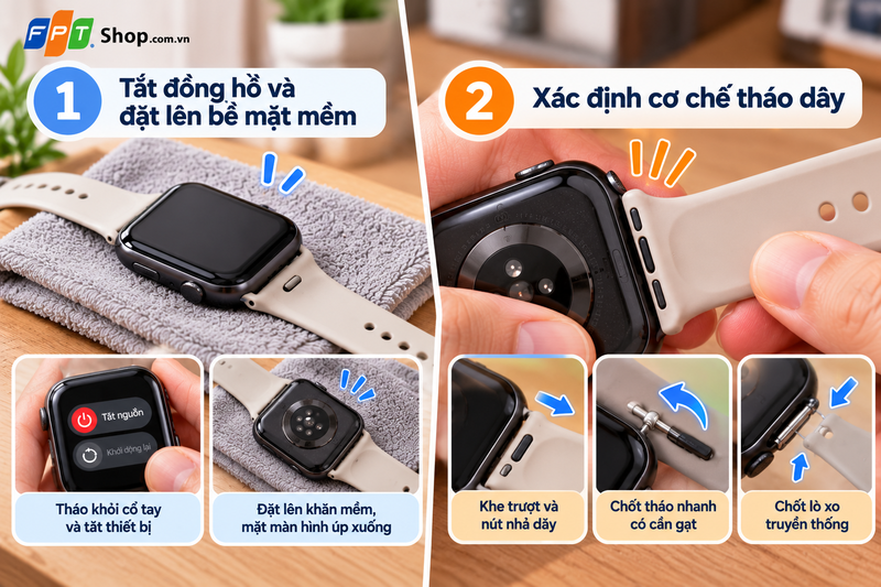 cách thay dây đồng hồ thông minh tại nhà 1