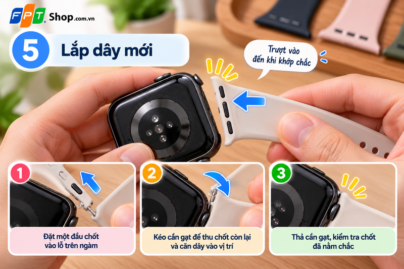 cách thay dây đồng hồ thông minh tại nhà 3