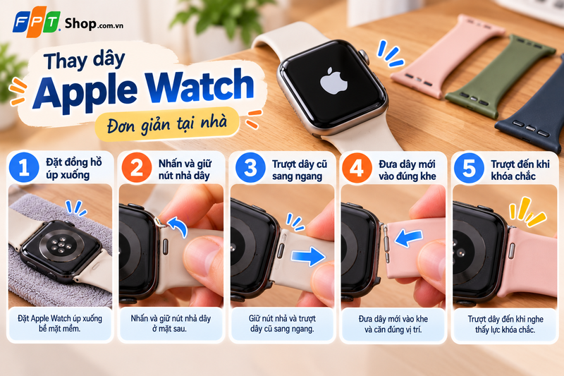 cách thay dây đồng hồ thông minh tại nhà 4