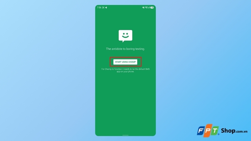 mở Chomp SMS và thiết lập