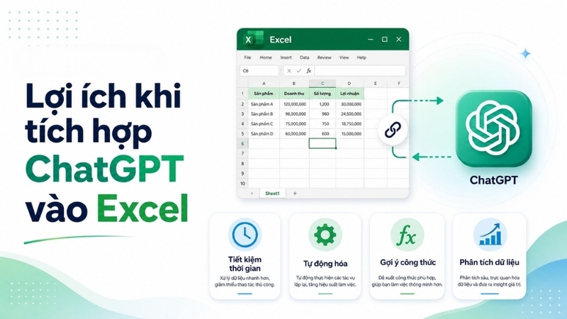 Lợi ích khi tích hợp ChatGPT vào Excel