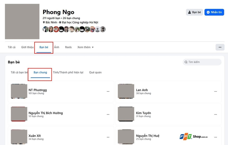 Cách tìm bạn bè chung trên Facebook (ảnh 2)