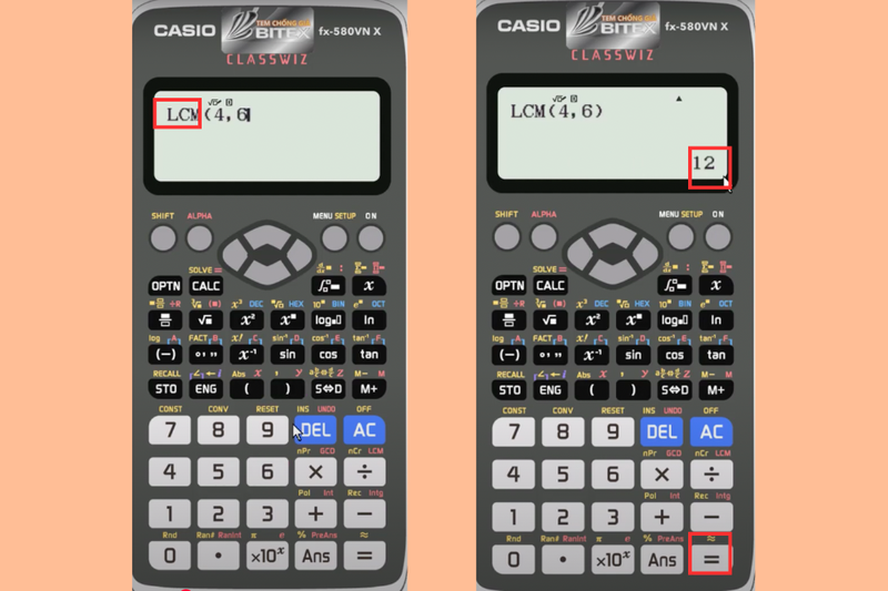 Cách tìm bội chung nhỏ nhất trên máy tính Casio (5)